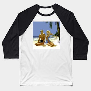 Vintage beach scene Baseball T-Shirt